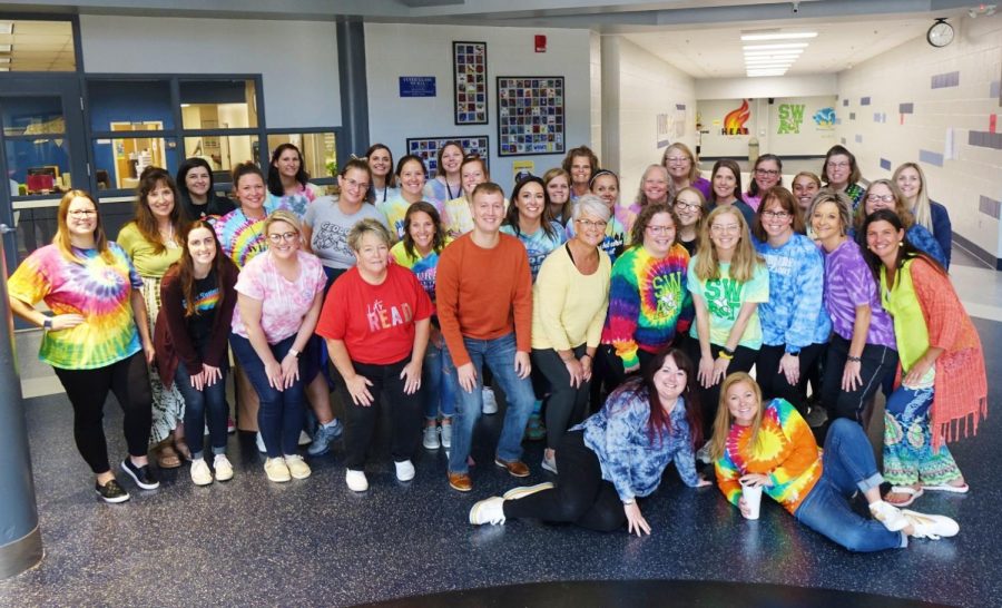 The WRMS Staff wore tie-dye on Sept. 29th to support Ms. Wells, a para on the SWAT team, in her doctor and surgery expenses.