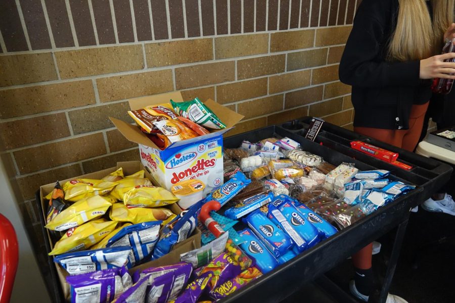 Snack options for the Falcon Press Staff snack sale on February 10th.