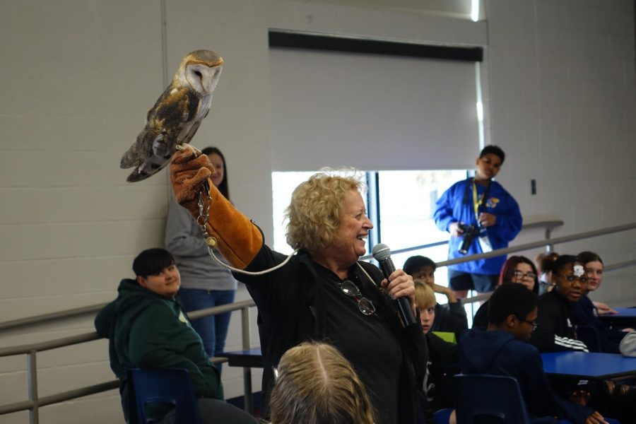 On March 29th, Mr. Tubbs and his associate presents rescued birds to inform the 7th graders on the different species.