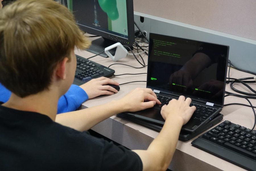On Tuesday May 2nd, 8th grader Chase Klausman is designing a game for tech. “Coding then being able to play the game is probably the best part” Said Klausman.
