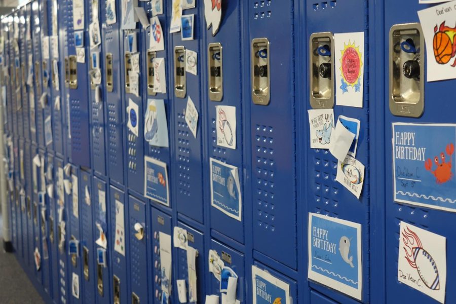 Everyones lockers are full as the end of the year is coming up. They are full with everyones accomplishments through out the 8th grade!
