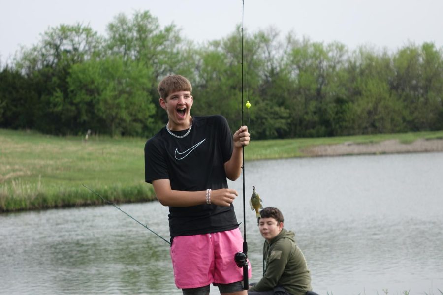 Zach Hanckock catching a fish on May 12th.