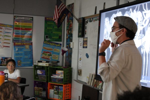 On September 14, Mr Wilhoit talks to the students in Mr. Brown’s ELA class. 
