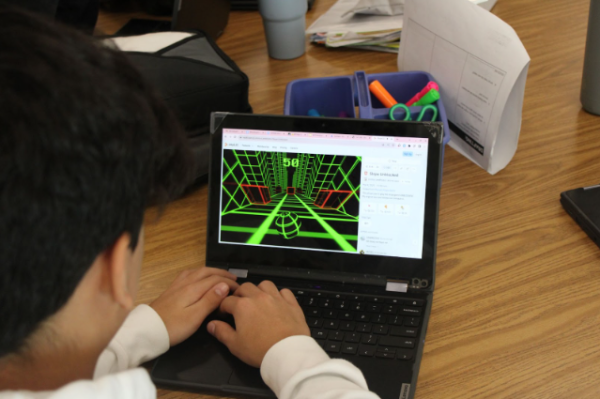 Slope is one of the few games that is not blocked, so students could play it during downtime.