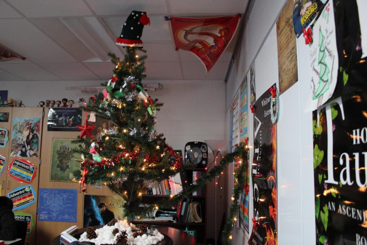 This eye catching tree sits in Mr. Brown’s room. Brown went all out and his love for christmas is very jolly. “Christmas has always been my favorite holiday. I do enjoy spreading some holiday cheer, and it is a great way to brighten up my room on dreary winter days.”
