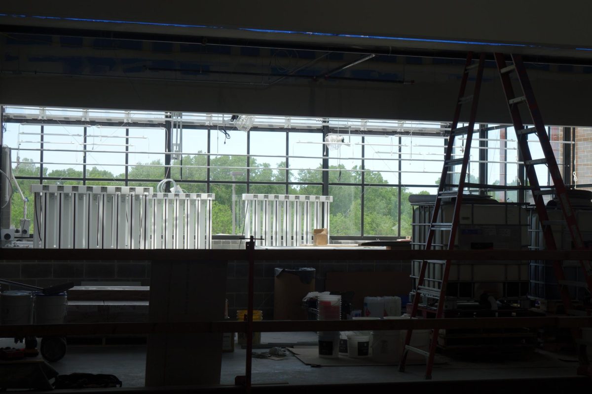 The view of the greenhouse from the commons on May 8th at WRHS.