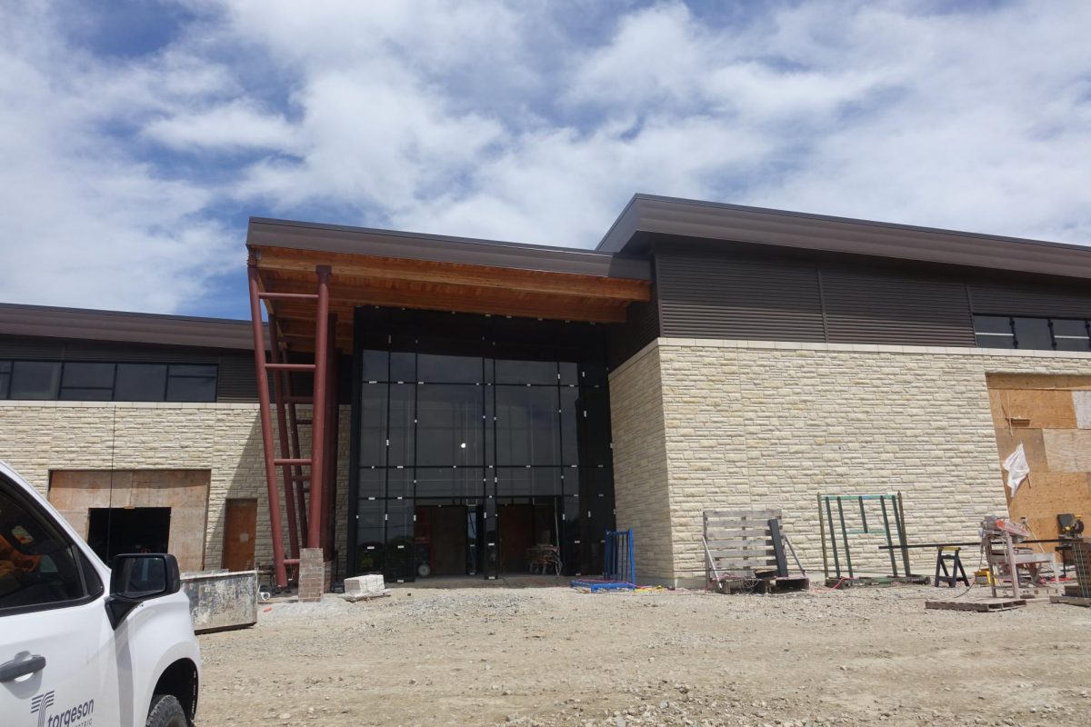 The front of the CTE building as of May 8th.