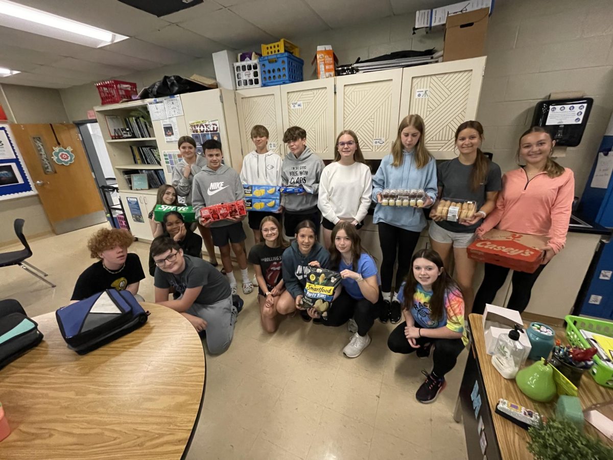 On Thursday, May 2nd, the 2nd hour newspaper staff celebrates publication day with snacks in the pressroom.