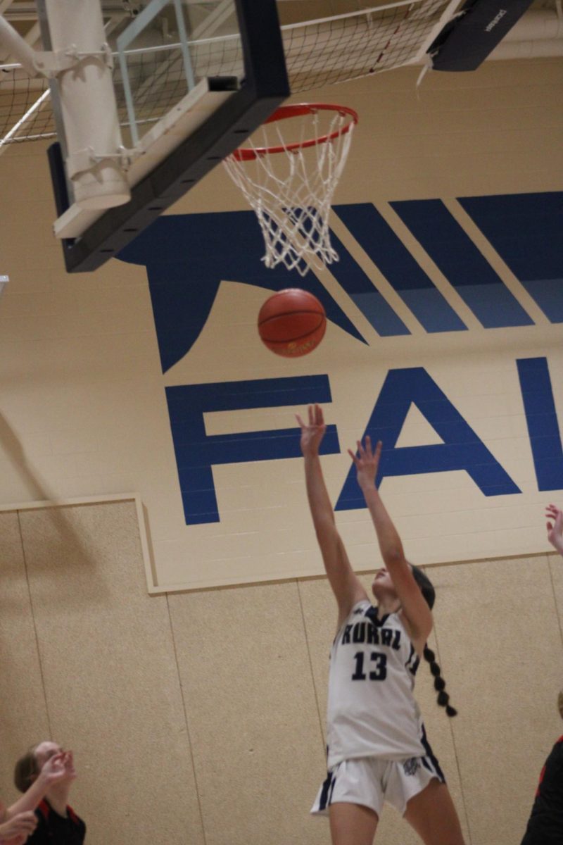 On Oct. 31, 7 grader Teagan Wheat goes to score a layup against Emporia at WRMS. 