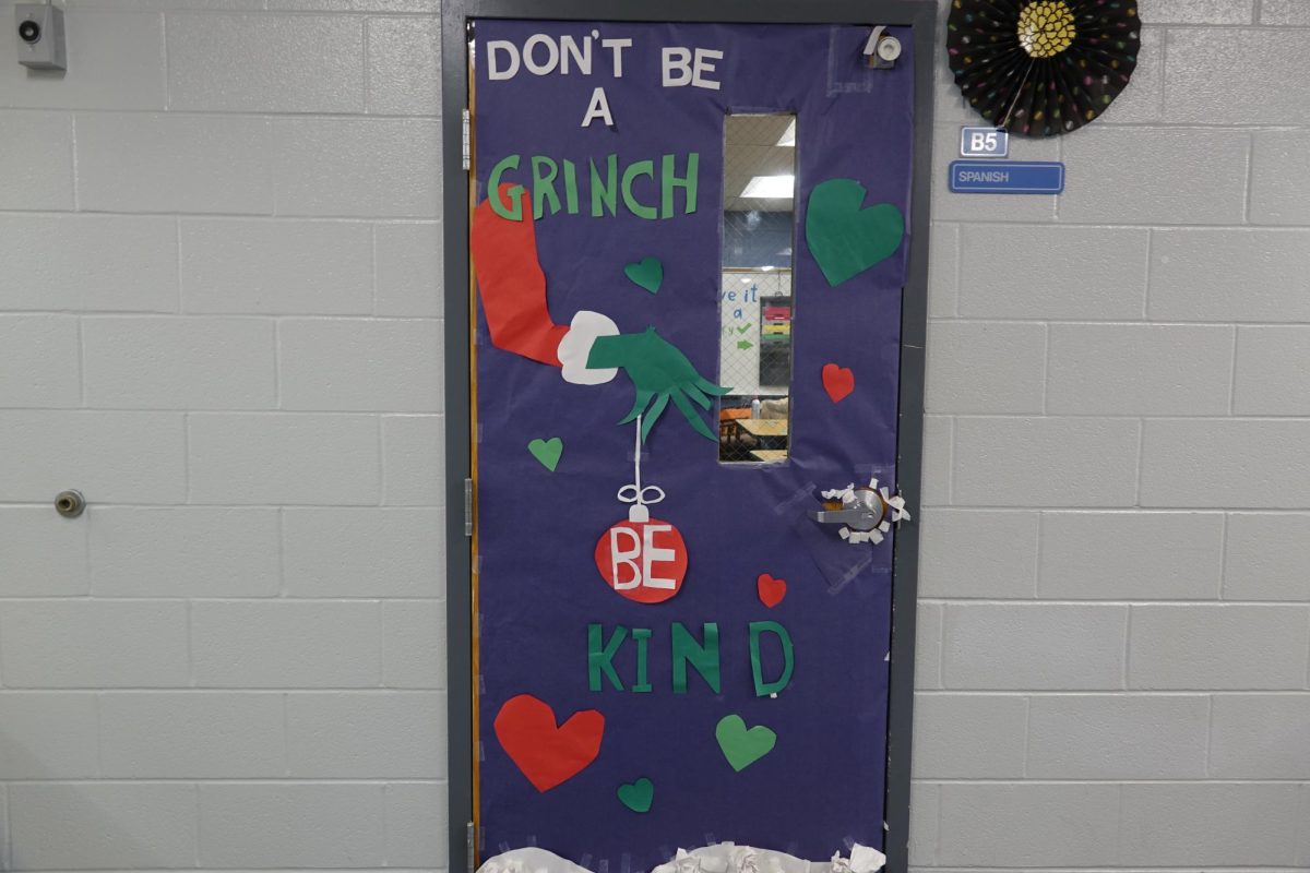 Students during class at WRMS decorate the spanish room door during the week to set an example to be kind and don’t be mean. Ms. Speagle says Christmas is a good time to decorate and people are usually in the christmas mood. “We always like to do at least one Door Decorating event during the school year. Sometimes it is a contest with prizes. Sometimes it is just an encouragement to teachers to decorate doors” (Speagle).
