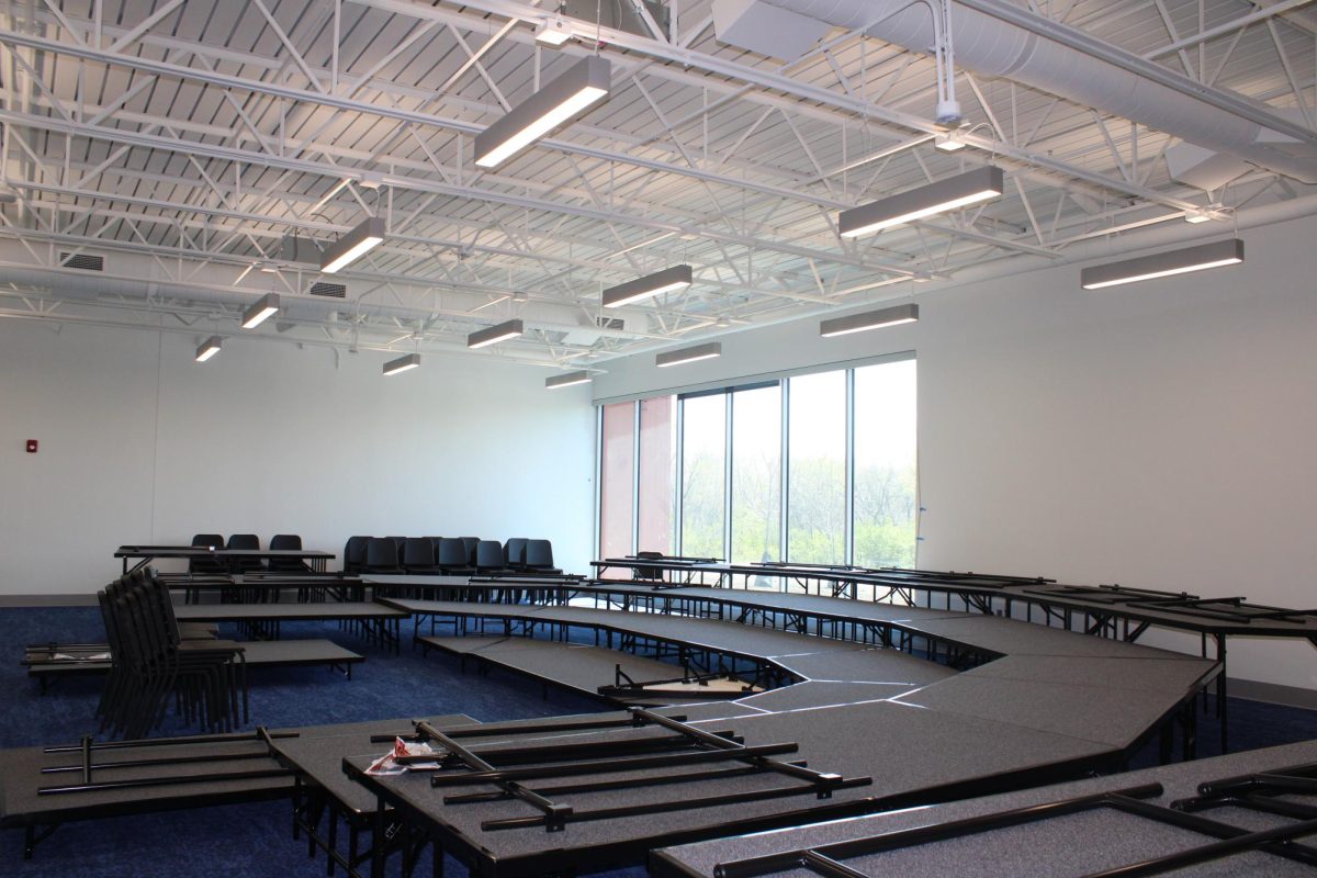 The new choir room at WRNMS on April 11. Choir teacher Mr.Lambotte will be teaching at WRNMS this fall. The music program will be affected with the split, according to Mr.Lambotte, “I think it will give teachers more time to get to know the student body. I will be cutting my program in half but on a good side I get to see anyone who is in music every day.”
