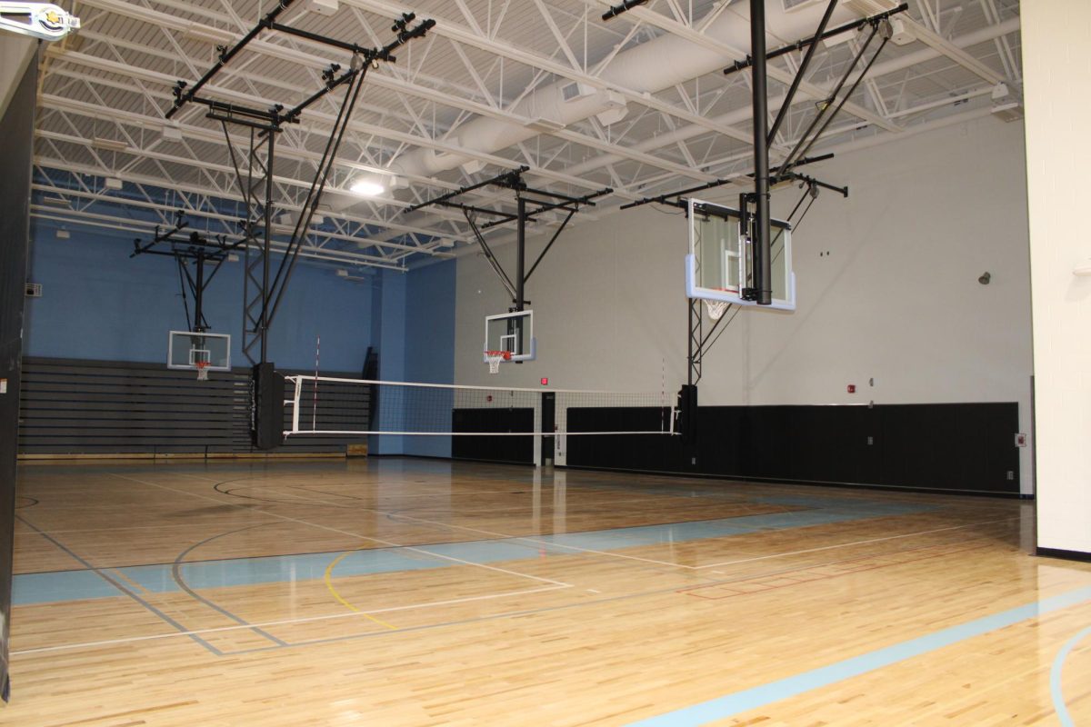 The gym at WRNMS on April 11. Dr.Stoltenberg will be the head principal at WRN this Fall. According to Dr.Stoltenberg, it will be easier to do school assemblies, “One of the things, this may seem silly, but one of the things at WRMS when we have over one thousand kids, we’re not able to hold all school assemblies because our bleachers only hold so many kids. The ability to be able to get our entire student body into one and do some kind of pep assemblies.” 