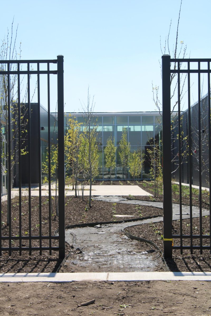 Outdoor area by the sixth grade pods at WRNMS on April 11.